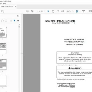 John Deere 950 FELLER-BUNCHER Operator's Manual - PDF DOWNLOAD