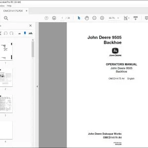John Deere 9505 Backhoe Operators Manual - PDF DOWNLOAD
