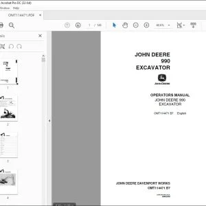 John Deere 990 EXCAVATOR Operator's Manual - PDF DOWNLOAD