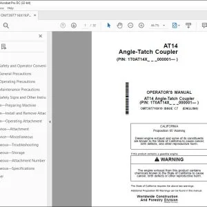 John Deere AT14 Angle-Tatch Coupler Operator's Manual - PDF DOWNLOAD