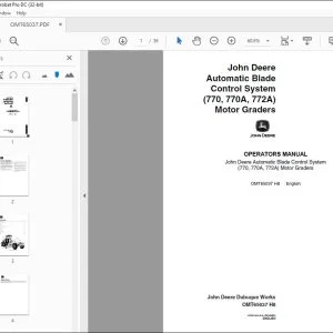 John Deere Automatic (770, 770A, 772A) Motor Graders Operators Manual PDF