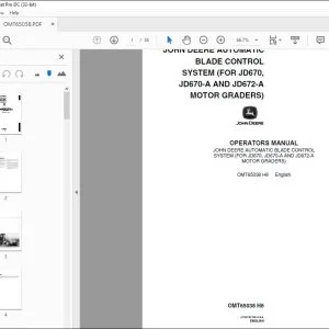 John Deere (FOR JD670 JD670-A & JD672-A Motor Graders) Operators Manual PDF