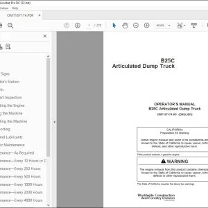 John Deere B25C Articulated Dump Truck Operator's Manual - PDF DOWNLOAD