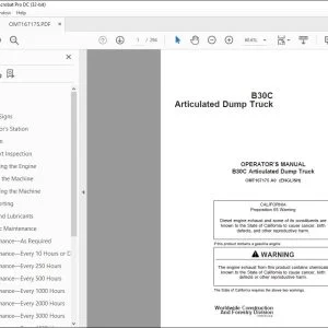 John Deere B30C Articulated Dump Truck Operator's Manual - PDF DOWNLOAD
