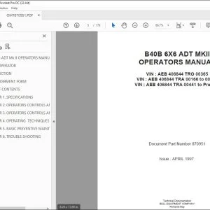 John Deere B40B 6X6 ADT MKII Operators Manual - PDF DOWNLOAD