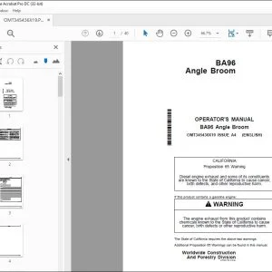 John Deere BA96 Angle Broom Operator's Manual - PDF DOWNLOAD