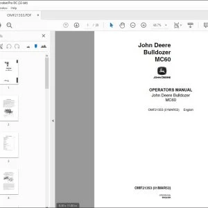 John Deere Bulldozer MC60 Operator's Manual - PDF DOWNLOAD