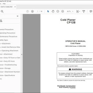 John Deere Cold Planer CP12B Operator's Manual - PDF DOWNLOAD