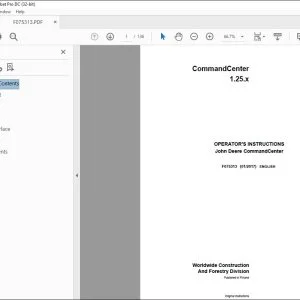 John Deere CommandCenter 1.25.x Operator's Manual - PDF DOWNLOAD