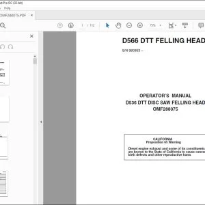 John Deere D566 DTT FELLING HEAD Operator's Manual - PDF DOWNLOAD