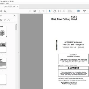 John Deere FD55 Disk Saw Felling Head Operator's Manual - PDF DOWNLOAD
