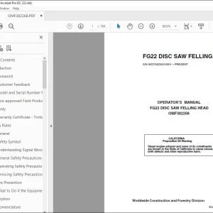 John Deere FG22 DISC SAW FELLING HEAD Operator's Manual - PDF DOWNLOAD