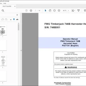 John Deere FMG Timberjack 746B Harvester Head Operator Manual PDF