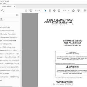 John Deere FS20 FELLING HEAD Operator's Manual - PDF DOWNLOAD