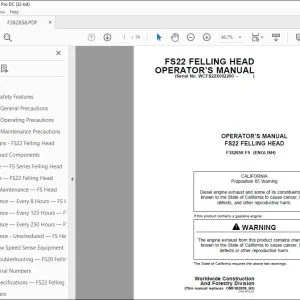 John Deere FS22 Felling Head Operation Manual PDF Download