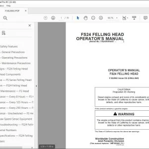 John Deere FS24 Felling Head Operation Manual PDF Download