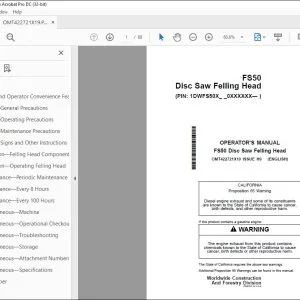 John Deere FS50 Disc Saw Felling Head Operator's Manual - PDF DOWNLOAD