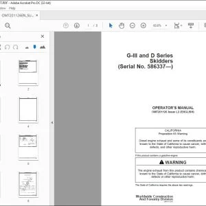 John Deere G-III & D Series Skidders Operator's Manual - PDF DOWNLOAD