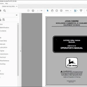 John Deere GATOR® Utility Vehicle Worksite Operator's Manual PDF