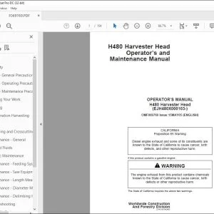 John Deere H480 Harvester Head Operator's Manual - PDF DOWNLOAD