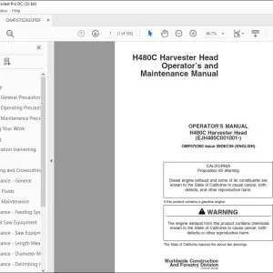 John Deere H480C Harvester Head Operator's Manual - PDF DOWNLOAD