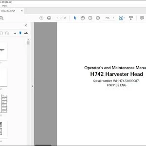John Deere H742 Harvester Head Operator's & Maintenance Manual PDF