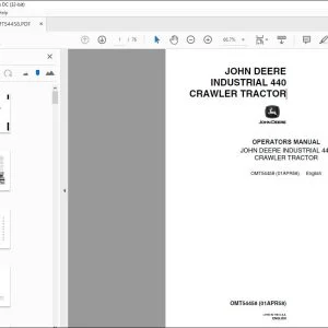 John Deere INDUSTRIAL 440 CRAWLER TRACTOR Operators Manual PDF