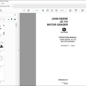 John Deere JD 770 MOTOR GRADER Operators Manual - PDF DOWNLOAD