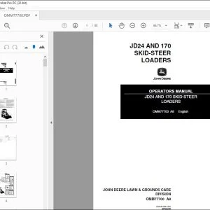 John Deere JD24 & 170 SKID-STEER LOADERS Operators Manual PDF