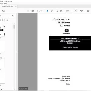 John Deere JD24A & 125 Skid-Steer Loaders Operators Manual PDF