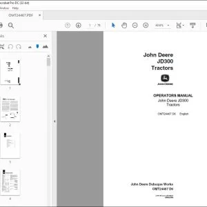 John Deere JD300 Tractors Operators Manual - PDF DOWNLOAD