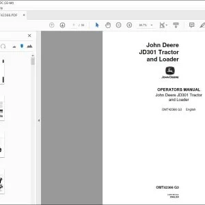 John Deere JD301 Tractor & Loader Operators Manual - PDF DOWNLOAD