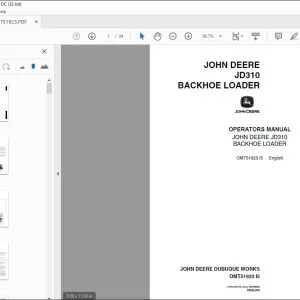 John Deere JD310 BACKHOE LOADER Operators Manual - PDF DOWNLOAD
