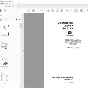 John Deere JD350-A CRAWLER Operators Manual - PDF DOWNLOAD