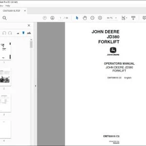 John Deere JD380 FORKLIFT Operators Manual - PDF DOWNLOAD