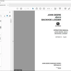 John Deere JD410 BACKHOE LOADER Operators Manual - PDF DOWNLOAD