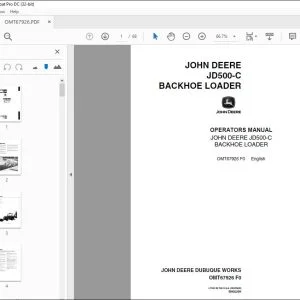 John Deere JD500-C BACKHOE LOADER Operators Manual - PDF DOWNLOAD