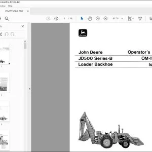 John Deere JD500 Series-B Loader Backhoe Operator's Manual - PDF DOWNLOAD