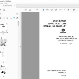 John Deere JD500 TRACTORS Operators Manual - PDF DOWNLOAD