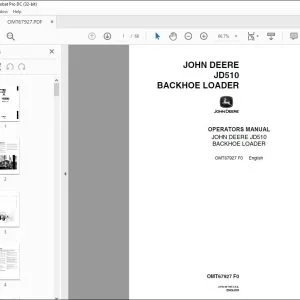 John Deere JD510 BACKHOE LOADER Operators Manual - PDF DOWNLOAD
