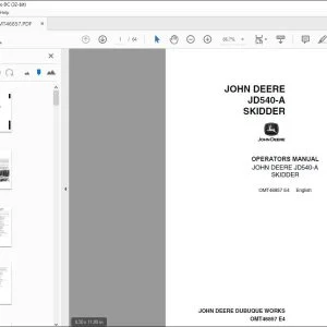 John Deere JD540-A SKIDDER Operators Manual - PDF DOWNLOAD