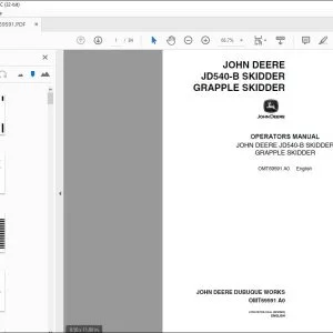 John Deere JD540-B SKIDDER GRAPPLE SKIDDER Operators Manual -PDF