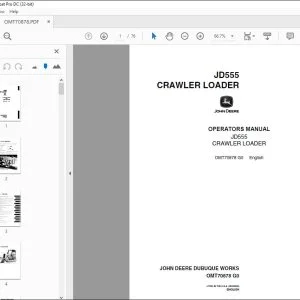 John Deere JD555 CRAWLER LOADER Operators Manual - PDF DOWNLOAD