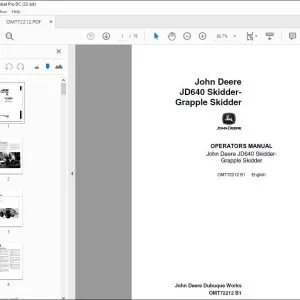 John Deere JD640 Skidder- Grapple Skidder Operators Manual - PDF DOWNLOAD