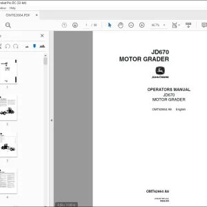 John Deere JD670 MOTOR GRADER Operators Manual - PDF DOWNLOAD