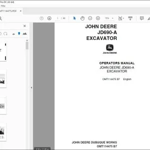 John Deere JD690-A EXCAVATOR Operators Manual - PDF DOWNLOAD