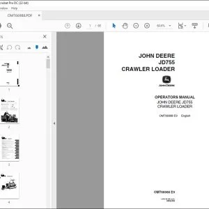 John Deere JD755 CRAWLER LOADER Operators Manual - PDF DOWNLOAD