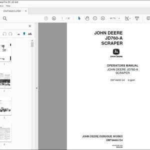John Deere JD760-A SCRAPER Operators Manual - PDF DOWNLOAD