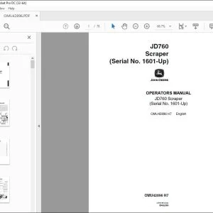 John Deere JD760 Scraper Operation Manual PDF Download