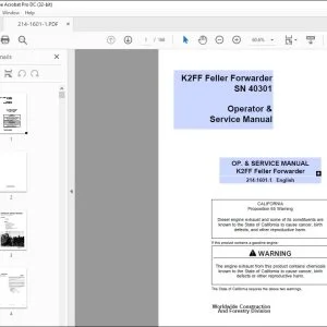 John Deere K2FF Feller Forwarder Operator's Manual - PDF DOWNLOAD